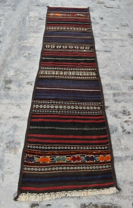 2’2 x 9’3 Ft Vintage handmade afghan maldari kilim runner rug, Tribal kilim rug