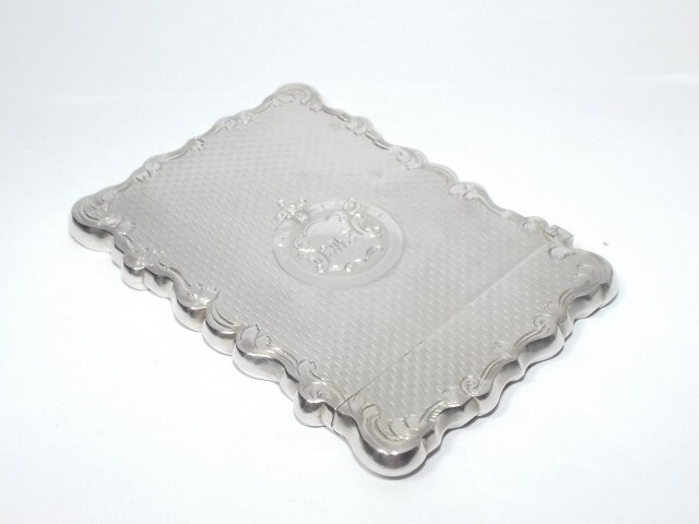 ANTIQUE VICTORIAN STERLING SILVER CARD CASE, ALFRED TAYLOR BIRMINGHAM 1853