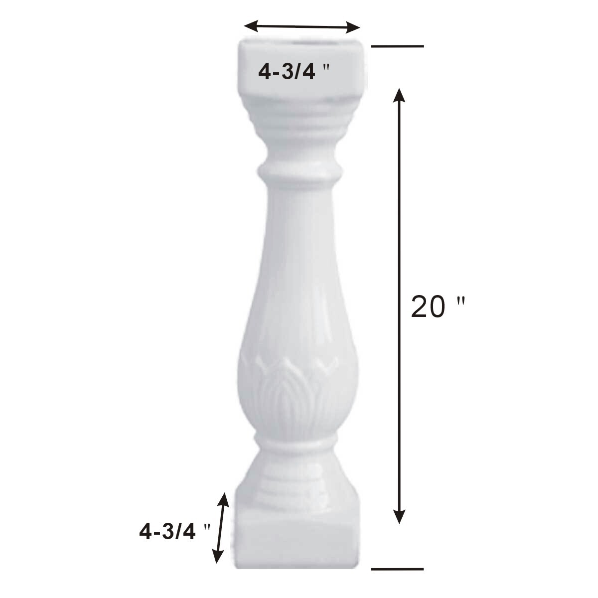 Balustrade Part White Ceramic Baluster 20″ High | Renovator’s Supply