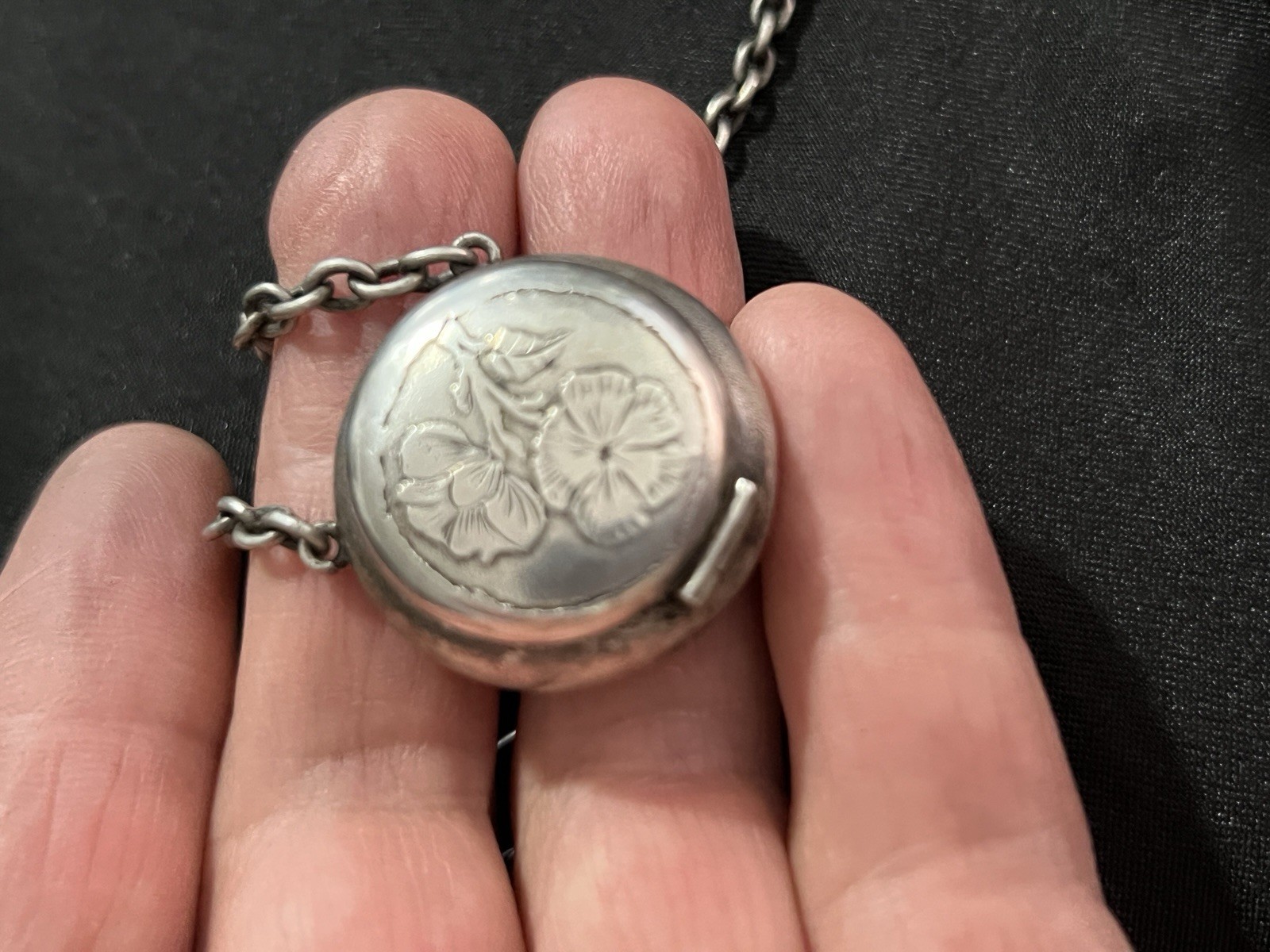 ANTIQUE VICTORIAN STERLING SILVER CHATELAINE FROM 19 CENTURY LARGE UNIQUE AS IS