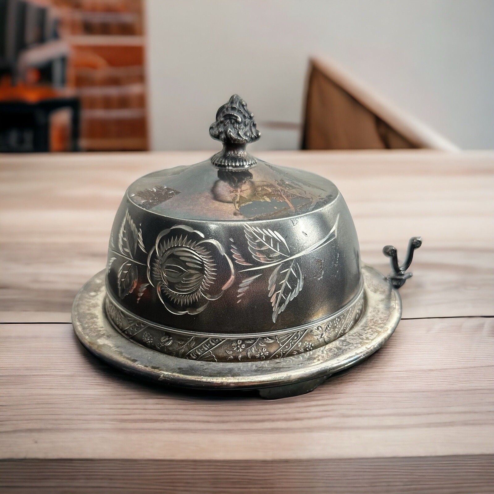 CB Barker Quadruple Silver Plated Butter Dish Bowl with Lid