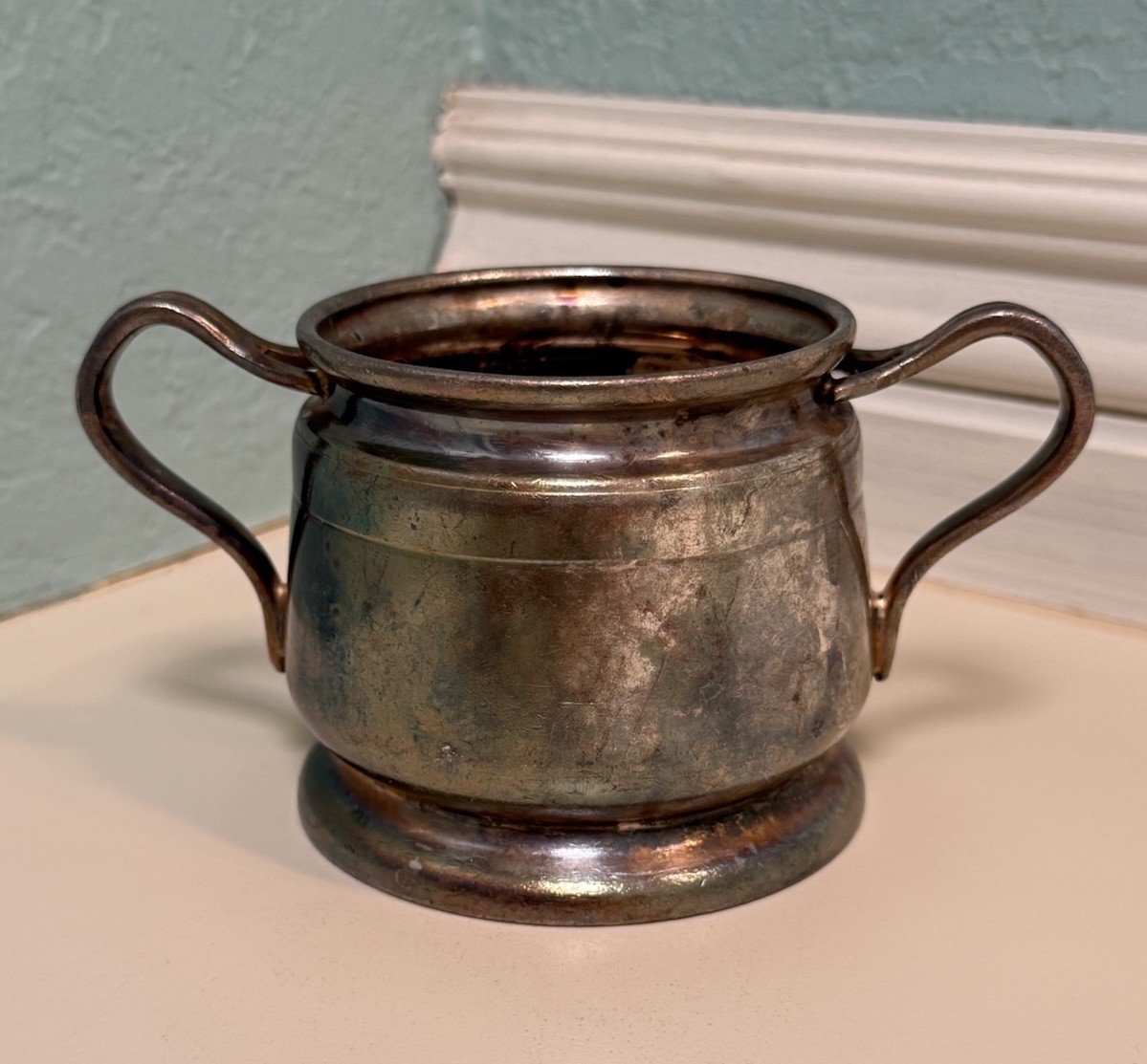 Reed & Barton Silver Soldered 2812 8oz Open Sugar Bowl Vintage With Tarnish