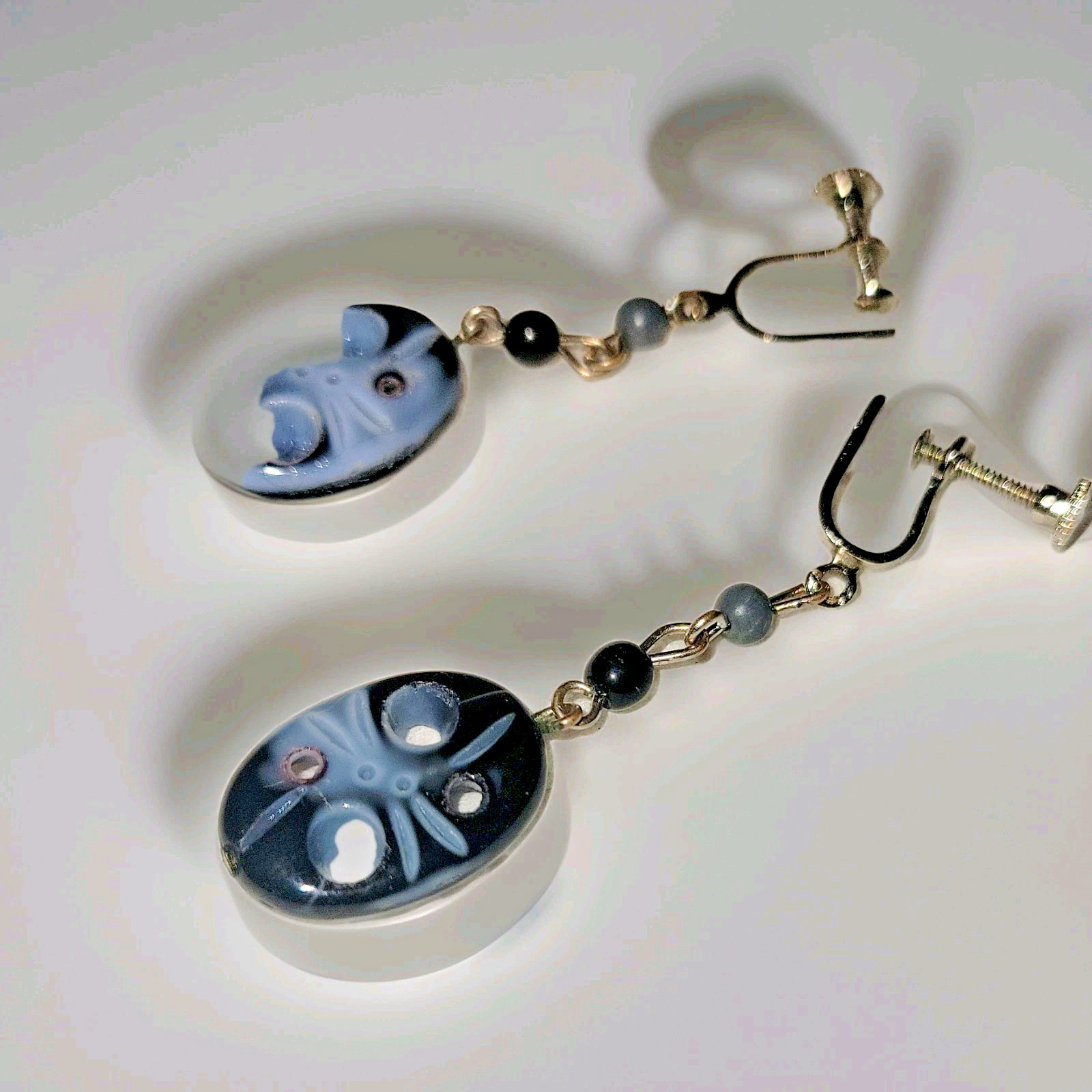 Vintage Dangle Screw Back Earrings