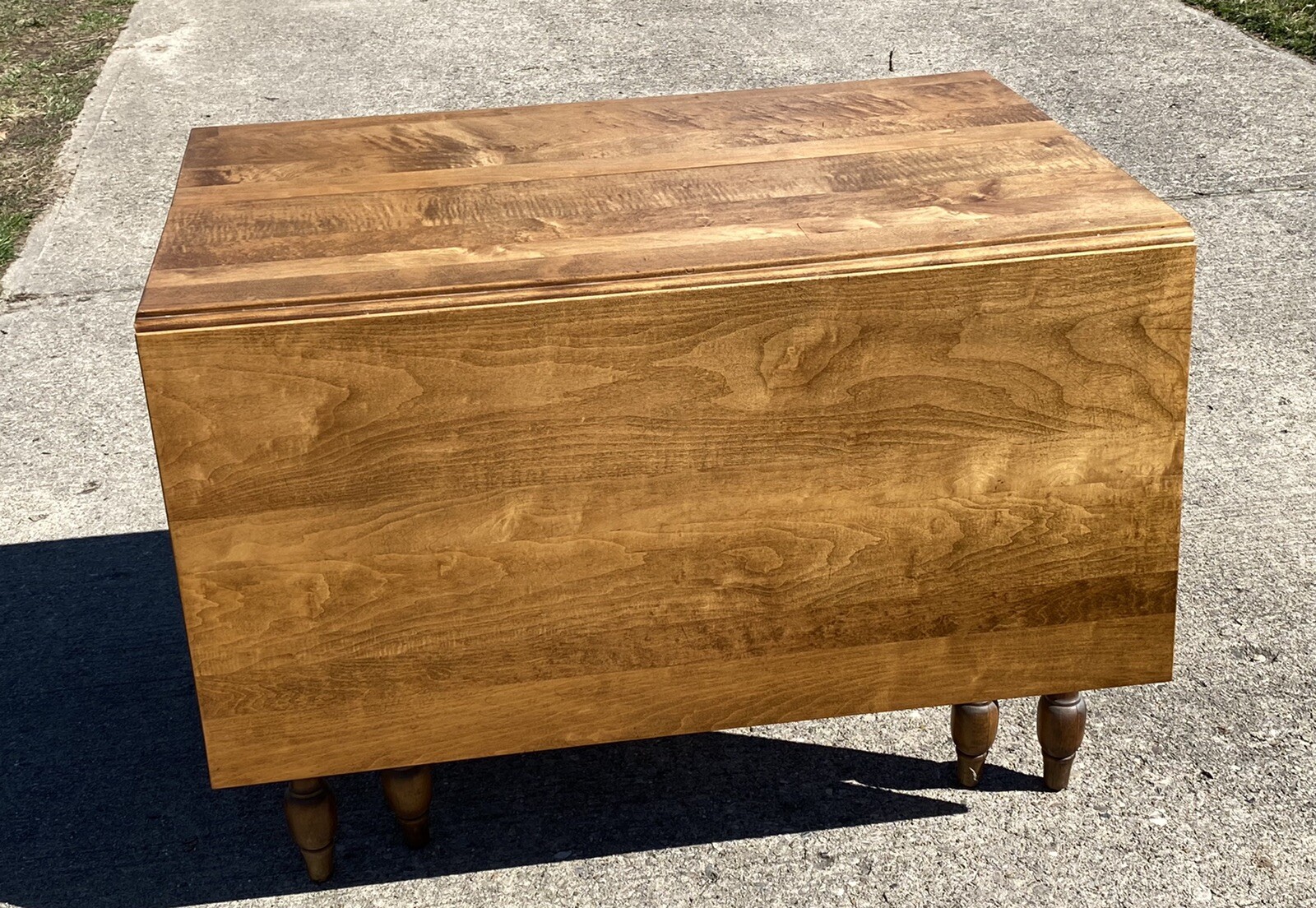 Antique Drop Leaf Gate 8 Leg Table Turned Legs Farmhouse Primitive Ash? Chestnut