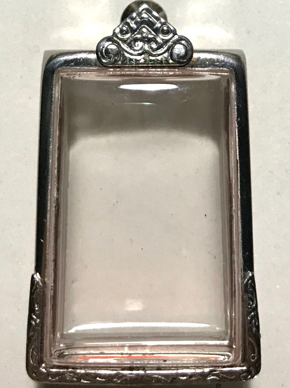 STAINLESS STEEL CASE/CASING AMULET PHRA LP THAI BUDDHA PENDANT N4 h4.2 w2.8 cm