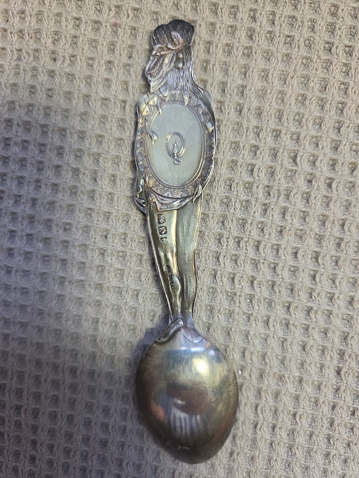 Superb c. 1906 Native American Sterling Silver Souvenir Spoon 5.2″ 925