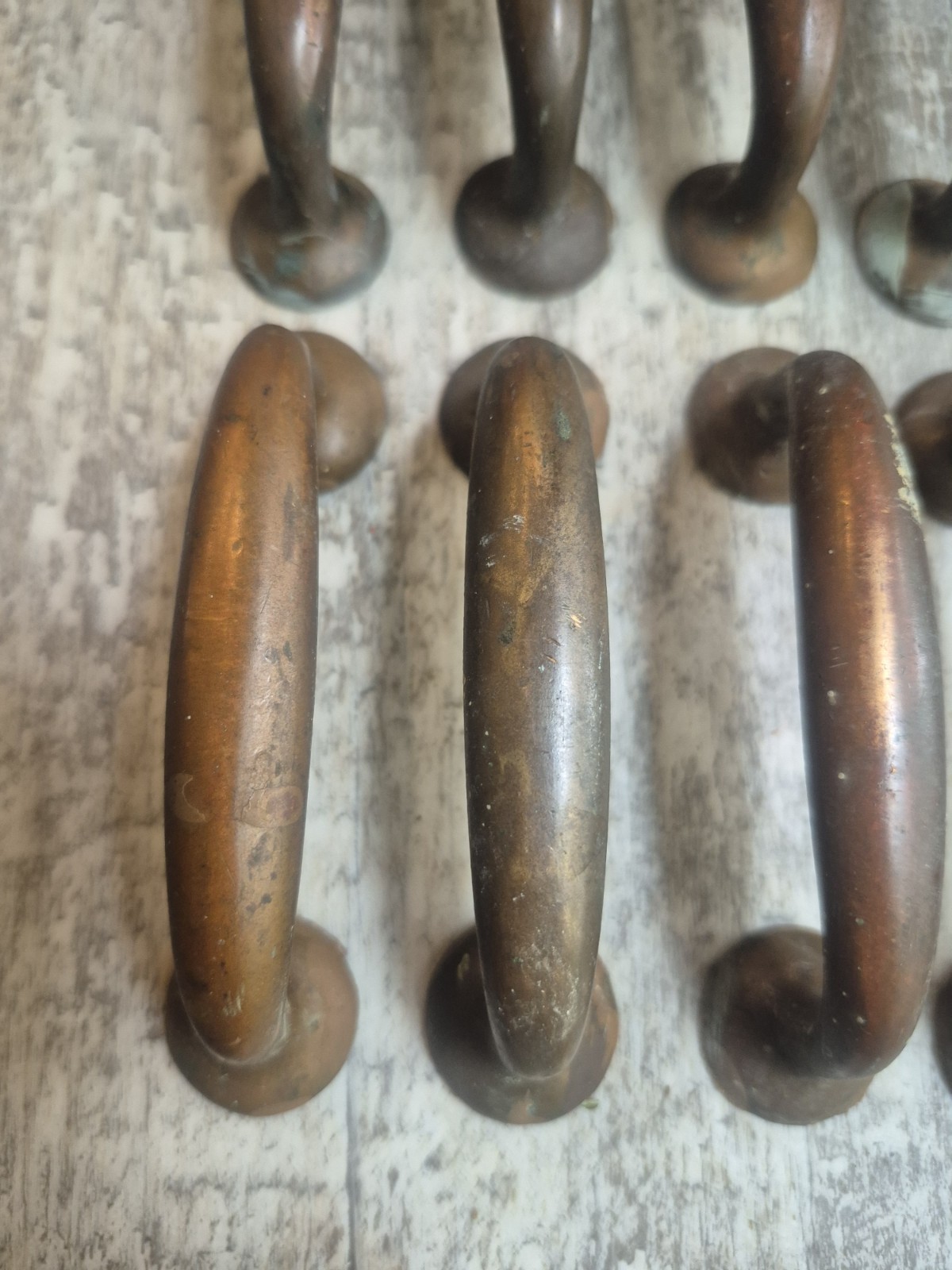 8 Antique Solid Brass Drawer Pulls Hardware Architectural Salvage 3″ Centers
