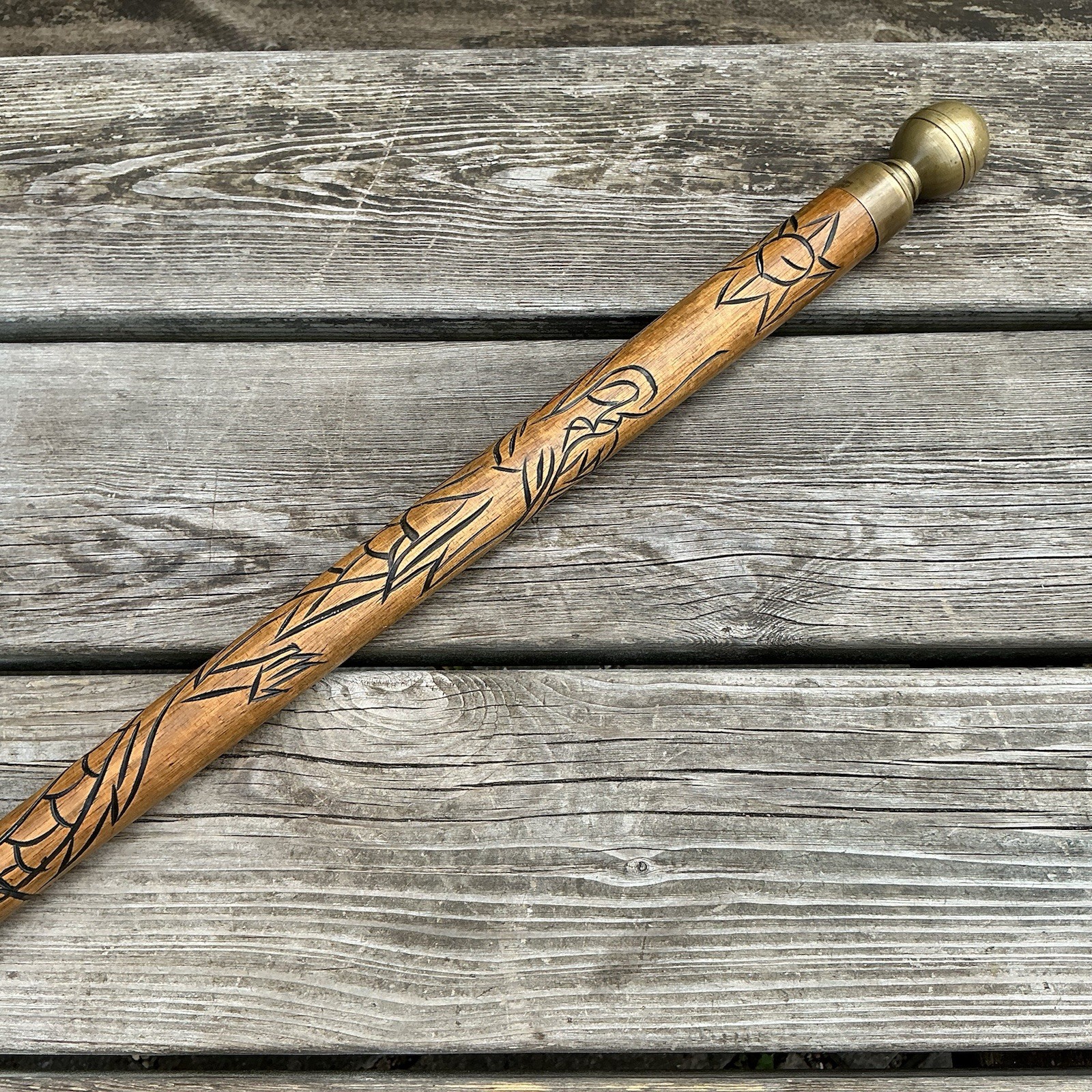 Vintage Walking Stick With Concealed Billiard Snooker Cue 33.5” (57” Assembled)
