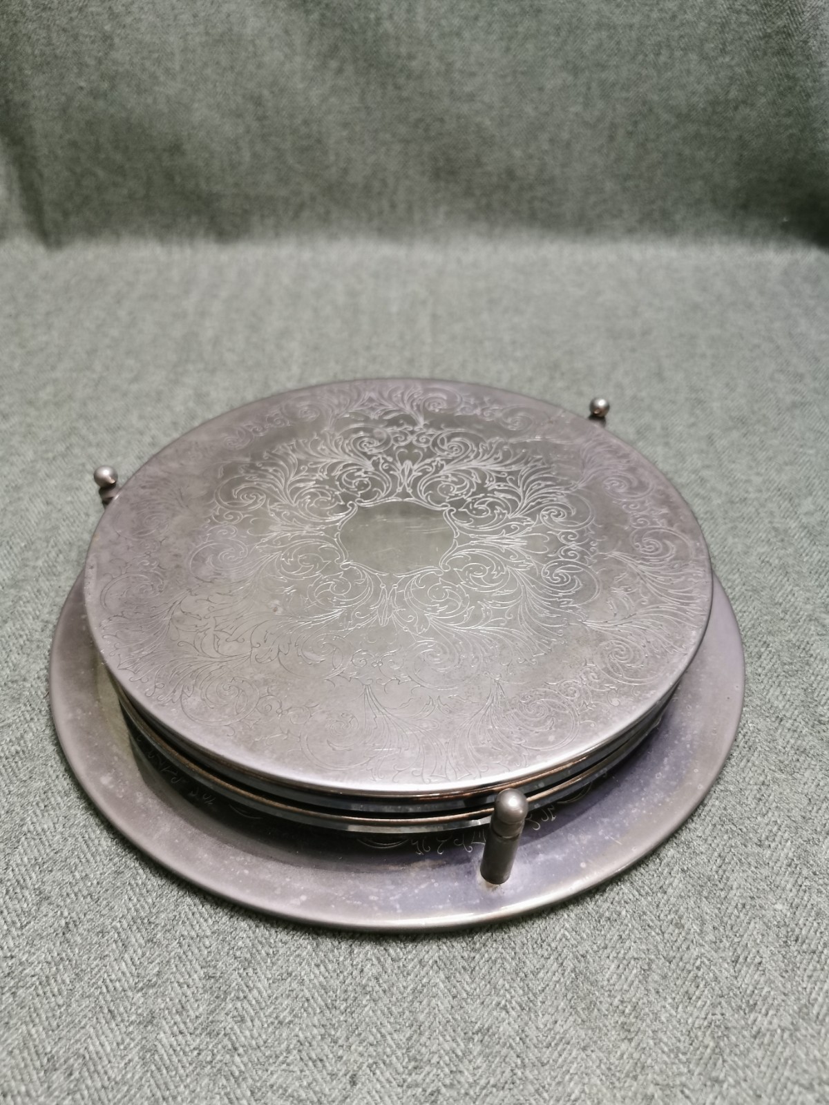 Vintage Silver Plated Placemats, x3 plus stand, Round, Tableware, not matching