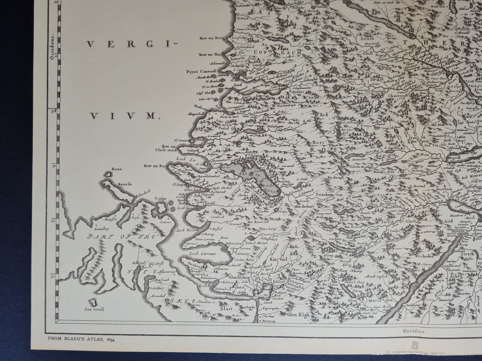 Antique (1912) map – Extima Scotiae – Scotland – 1912 copy from Blaeu’s 1654 map