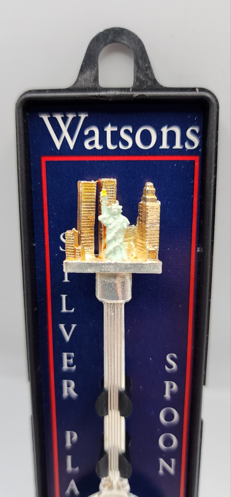 Vintage Silver Plated New York Twin Towers Souvenir Spoon Statue Of Liberty 3D