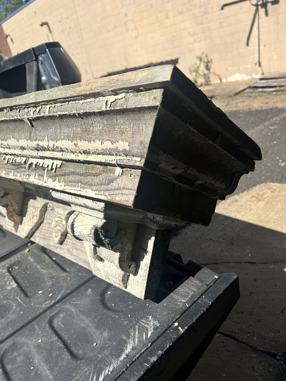c1870 victorian window header pediment Italianate beefy 57”L x 11”d x 12.5”h 45#