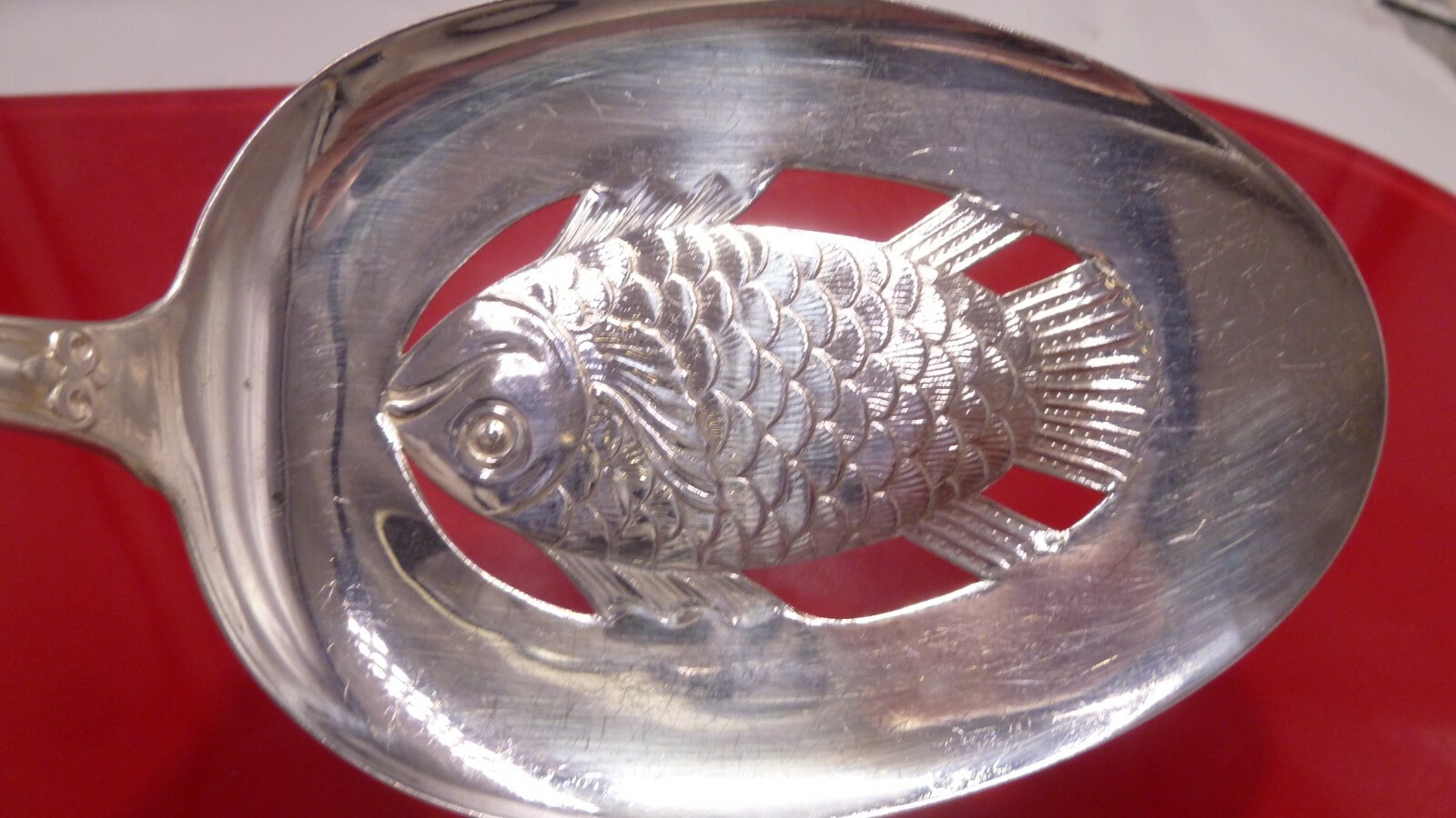1888/ DAVID ANDERSEN OLD ENGLISH 830S FISH SERVER PIERCED CUT OUT 83% SILVER