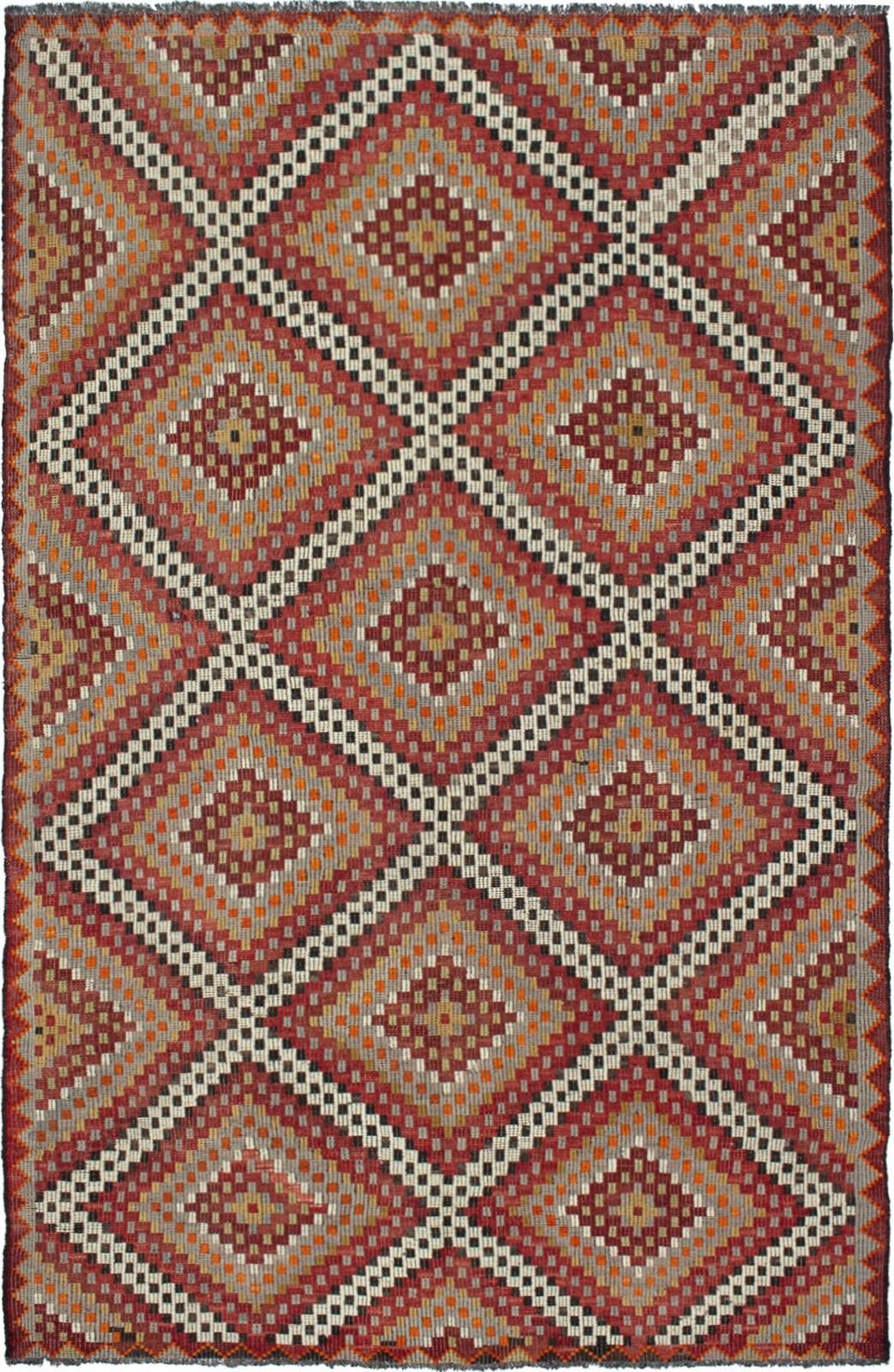 Traditional Vintage Hand Woven Area Rug 6’7″ x 10’2″ Wool Oriental Carpet