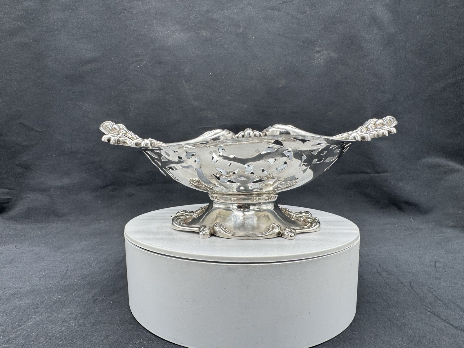 Antique Frank M. Whiting Sterling Silver Pierced Footed Bowl, 110 grams