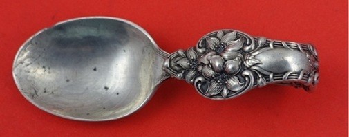 Old Orange Blossom by Alvin / Gorham Sterling Baby Spoon original bent 3 1/4″