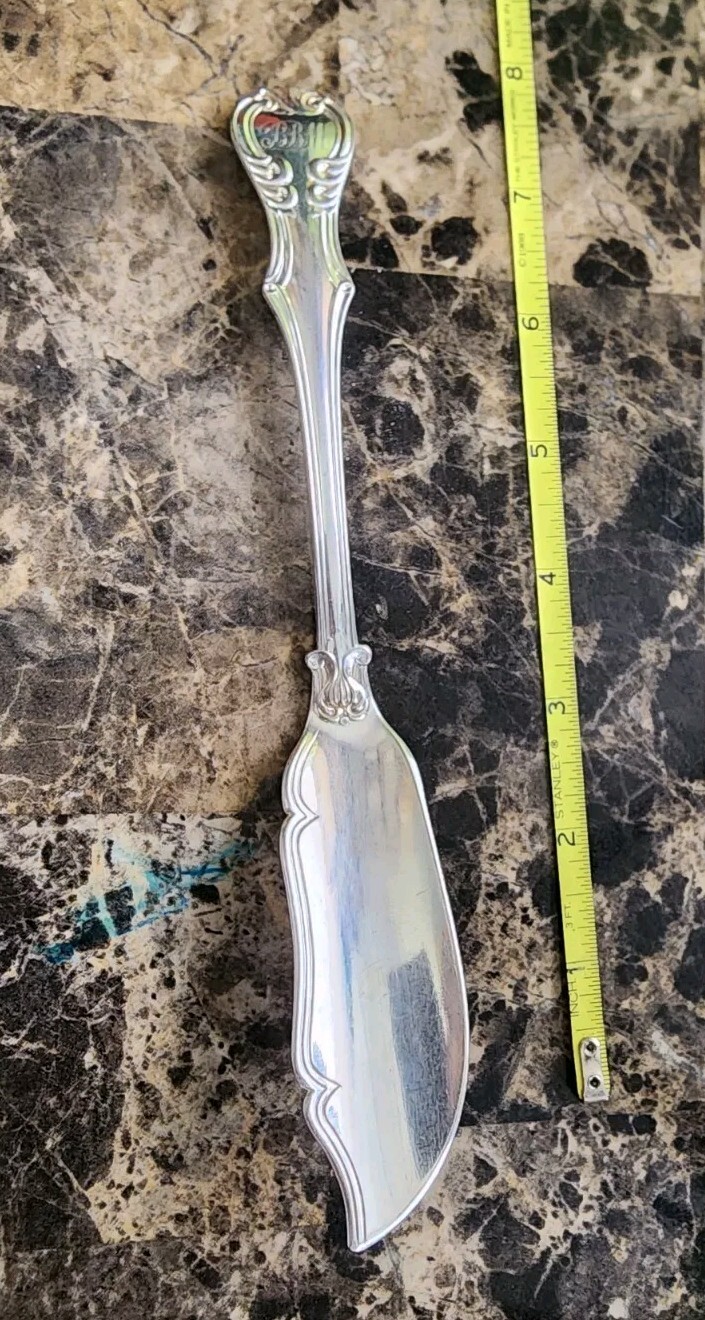 🤪FANCY EUORPEAN VICTORIAN STYLE SILVERPLATE MASTER BUTTER – FISH KNIFE MONO BBM