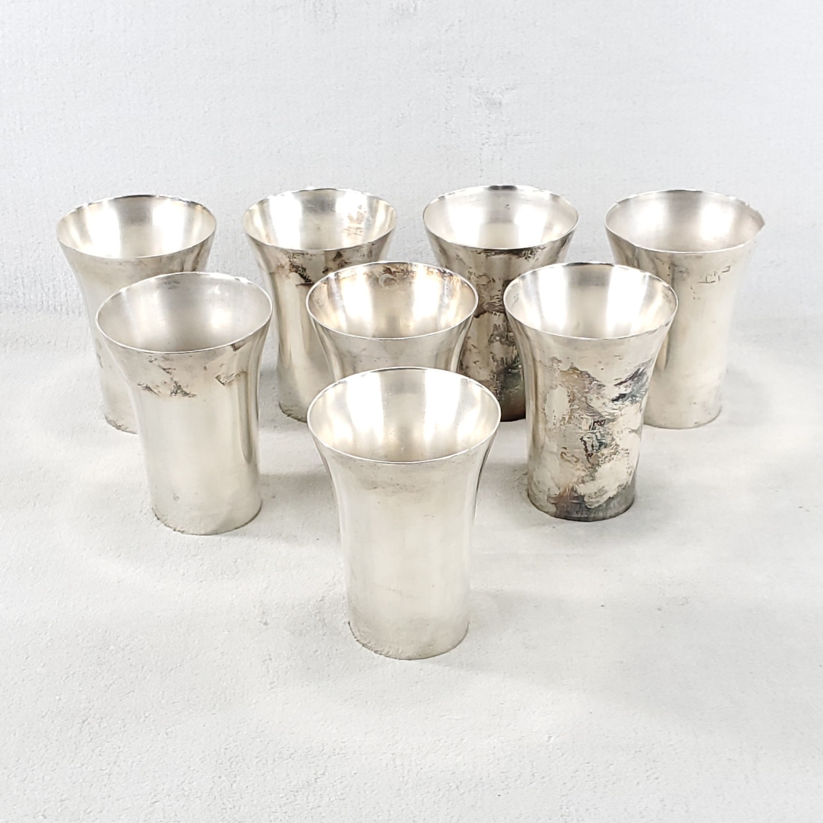 VTG 8pc Benedict Indestructo Silver Plated Milkshake Cups EPNS 1386 Made in USA