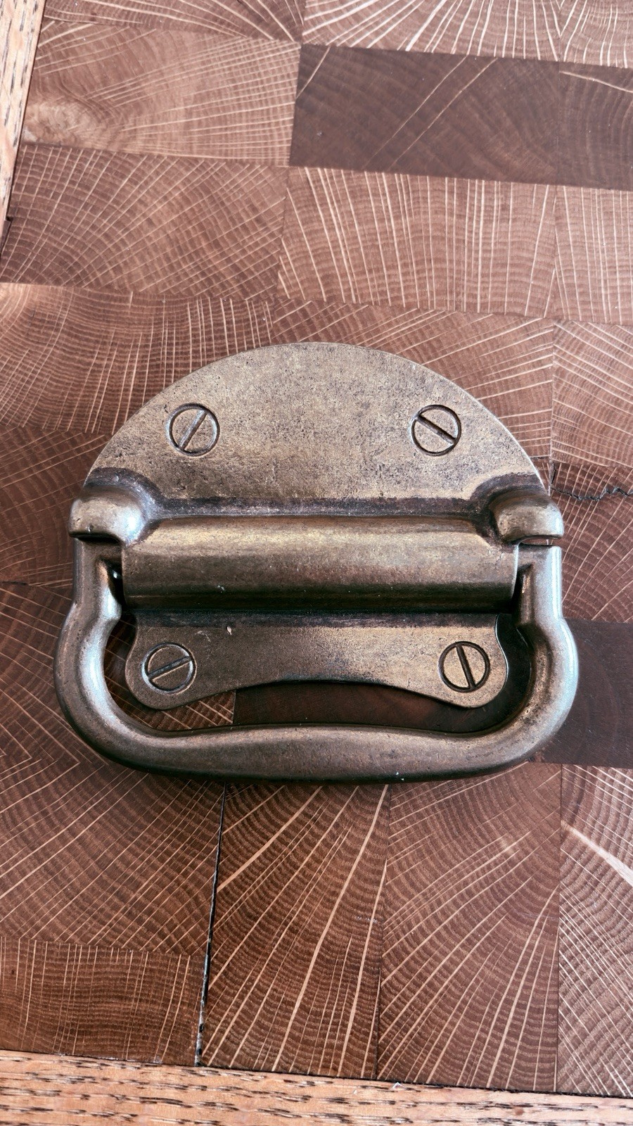 Vintage KBC 4” Brass Trunk Chest Handle Stamped N3181 / 2” Center