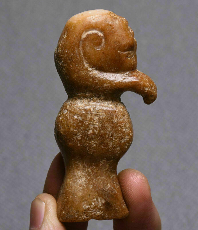 6CM Rare Chinese Liangzhu Culture Old Jade Carving Animal Snails Amulet Pendant