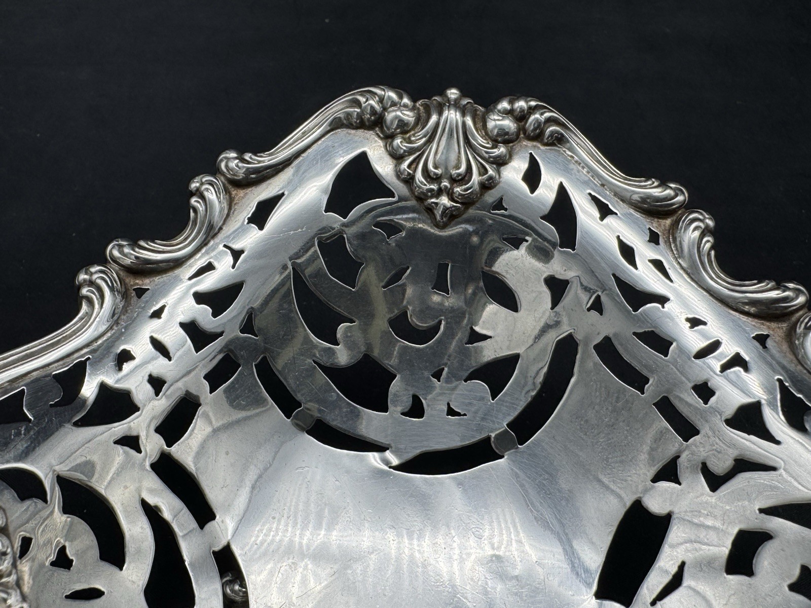 Antique Frank M. Whiting Sterling Silver Pierced Footed Bowl, 110 grams