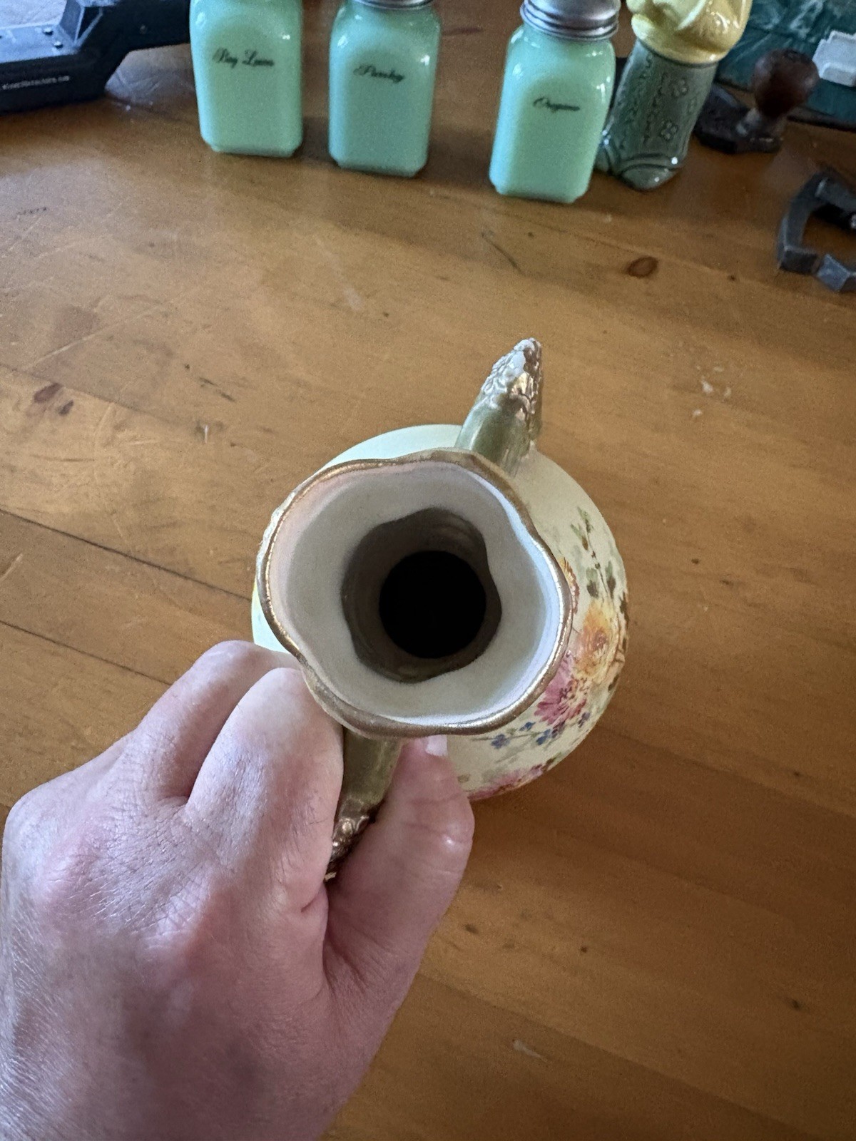 Antique Art Nouveau Ernst Wahliss Floral Turn Teplitz Amphora Vase-Great Shape!