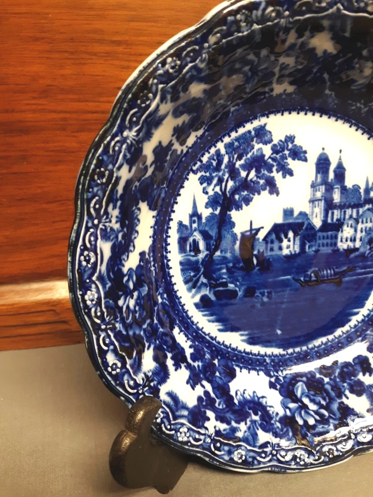 F. Winkle & Co. TOGO Flow Blue Dish Bowl Circa 1890-1900 Antique RARE