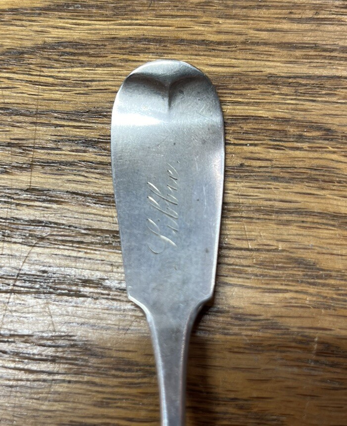 American Coin Silver Lunch/Cake Fork Hotchkiss & Schreuder Syracuse NY c1850