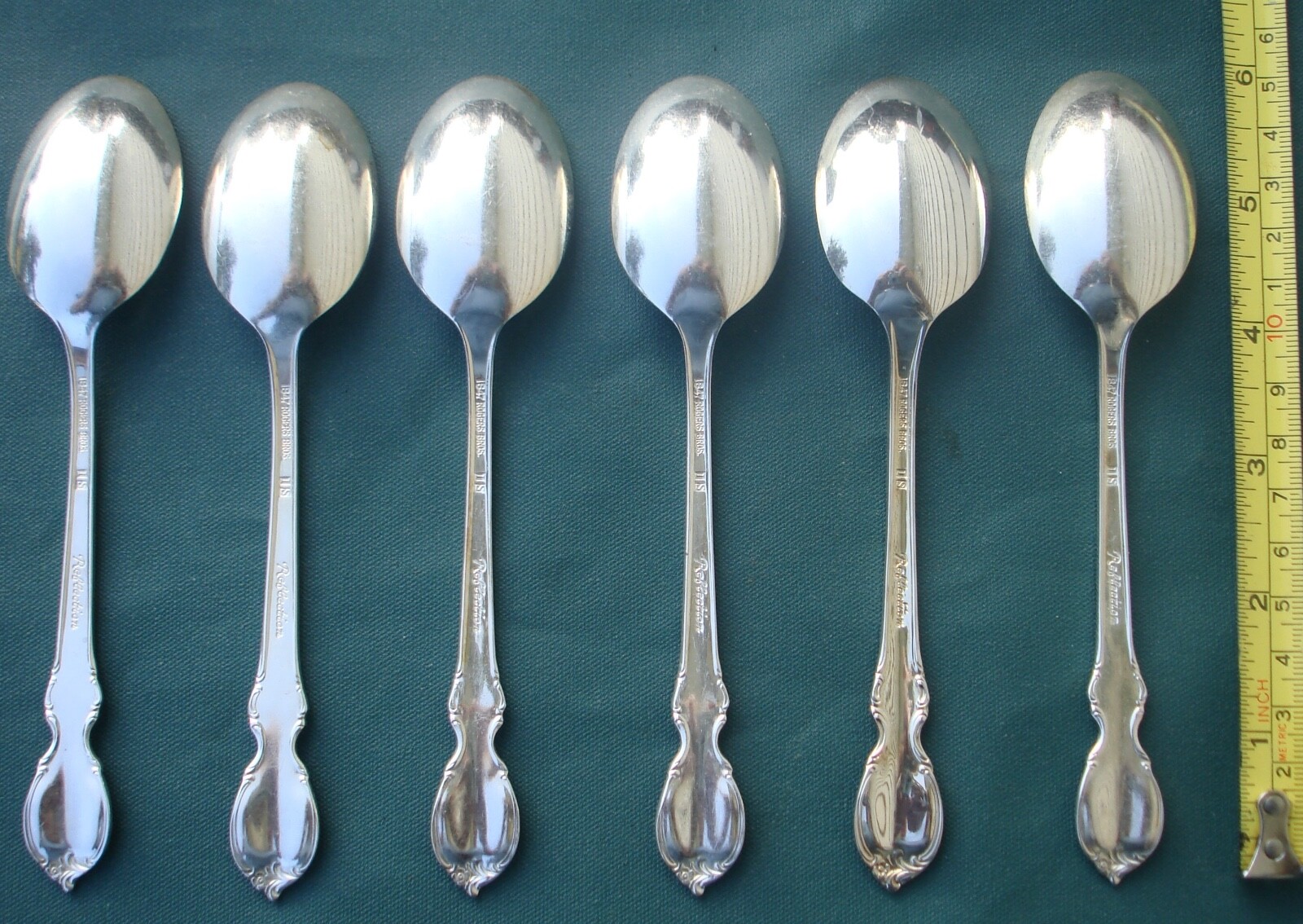 1959 REFLECTION 6 Teaspoons 1847 Rogers Bros IS Silver Plate Flatware