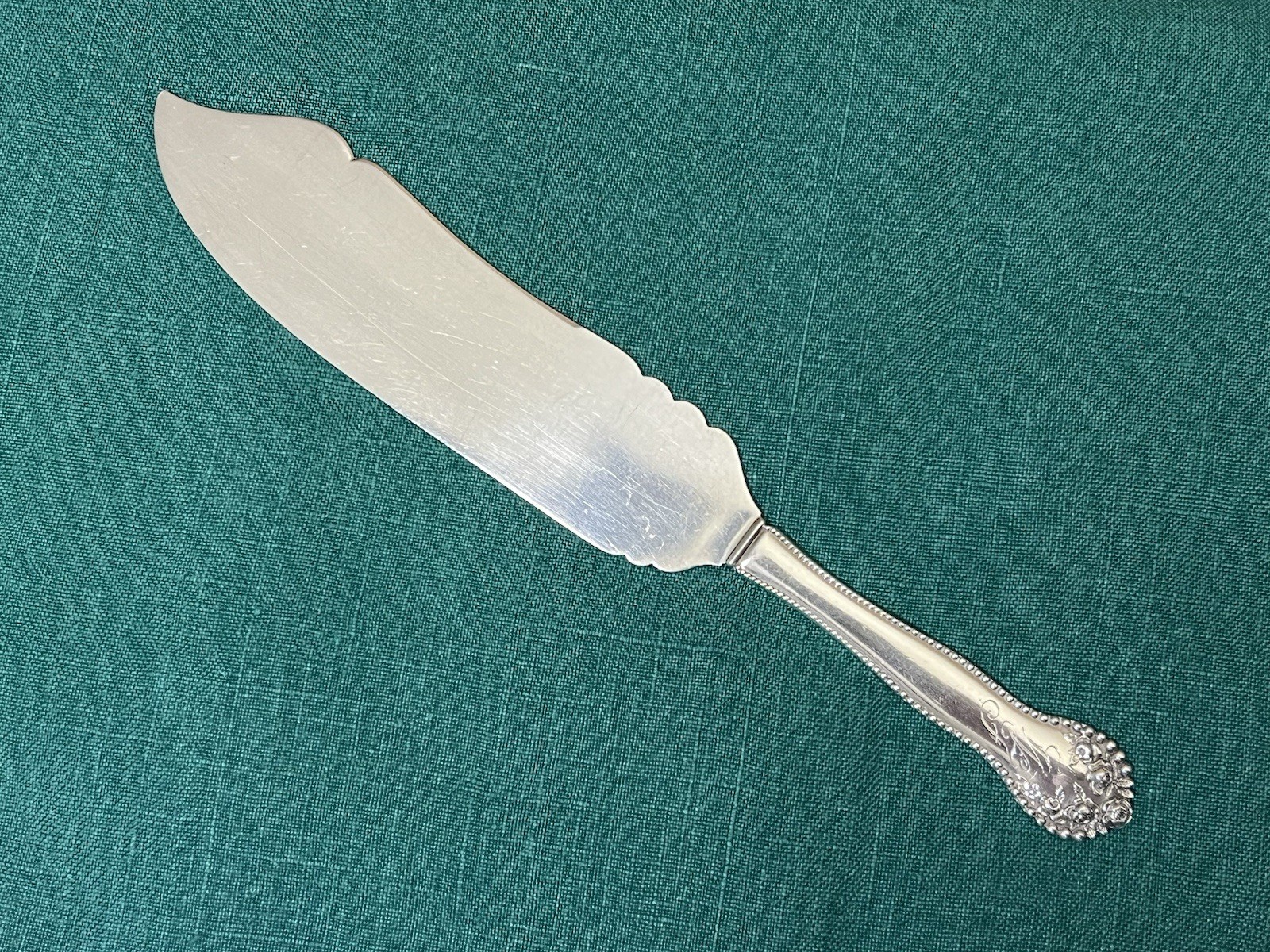 81g LANCASTER ROSE GORHAM STERLING SILVER ICE CREAM SLICE Cake Knife 10 1/8″