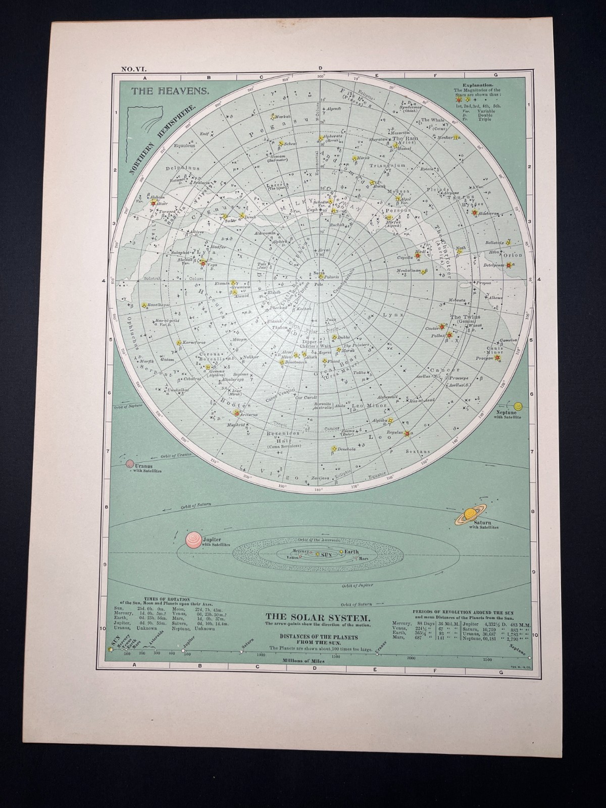 1897 North & South Hemisphere, Set of 2 fm 1897 Century Atlas SEE PICs & DESCRIP
