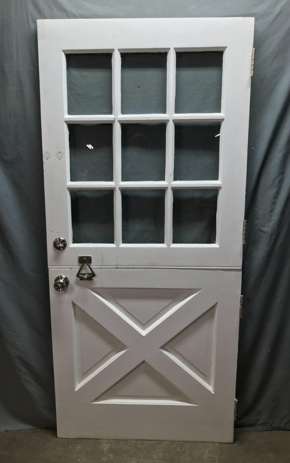 Antique VTG Solid Wood Entryway Shabby Dutch Door 9 Lite 36×80 Chic Old 1812-25B