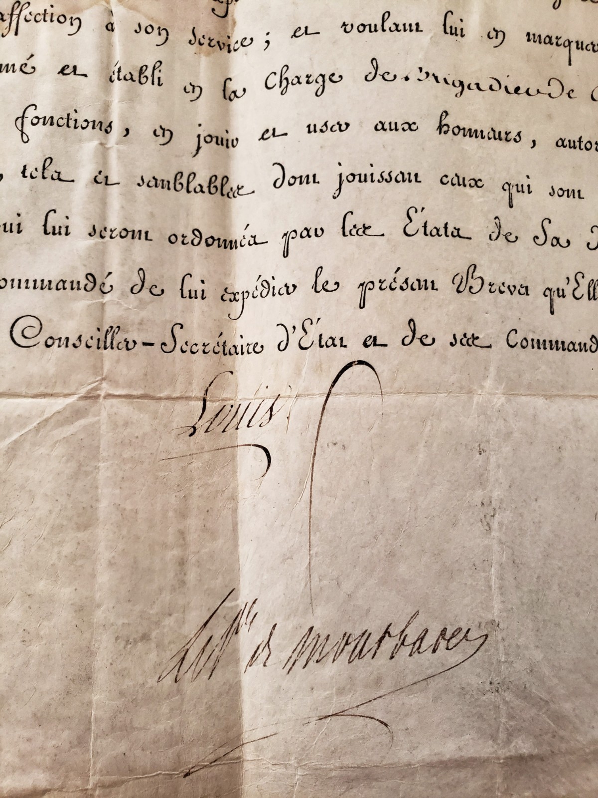 LOUIS XVI Signed Commission for Jean Frédéric Augustin Thomin de Heymann – 1780