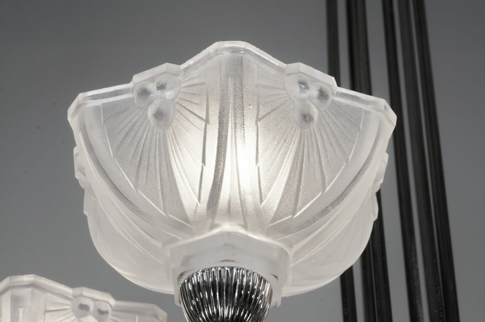 JEAN GAUTHIER (EJG) : FRENCH 1930 ART DECO CHANDELIER … lamp muller era France