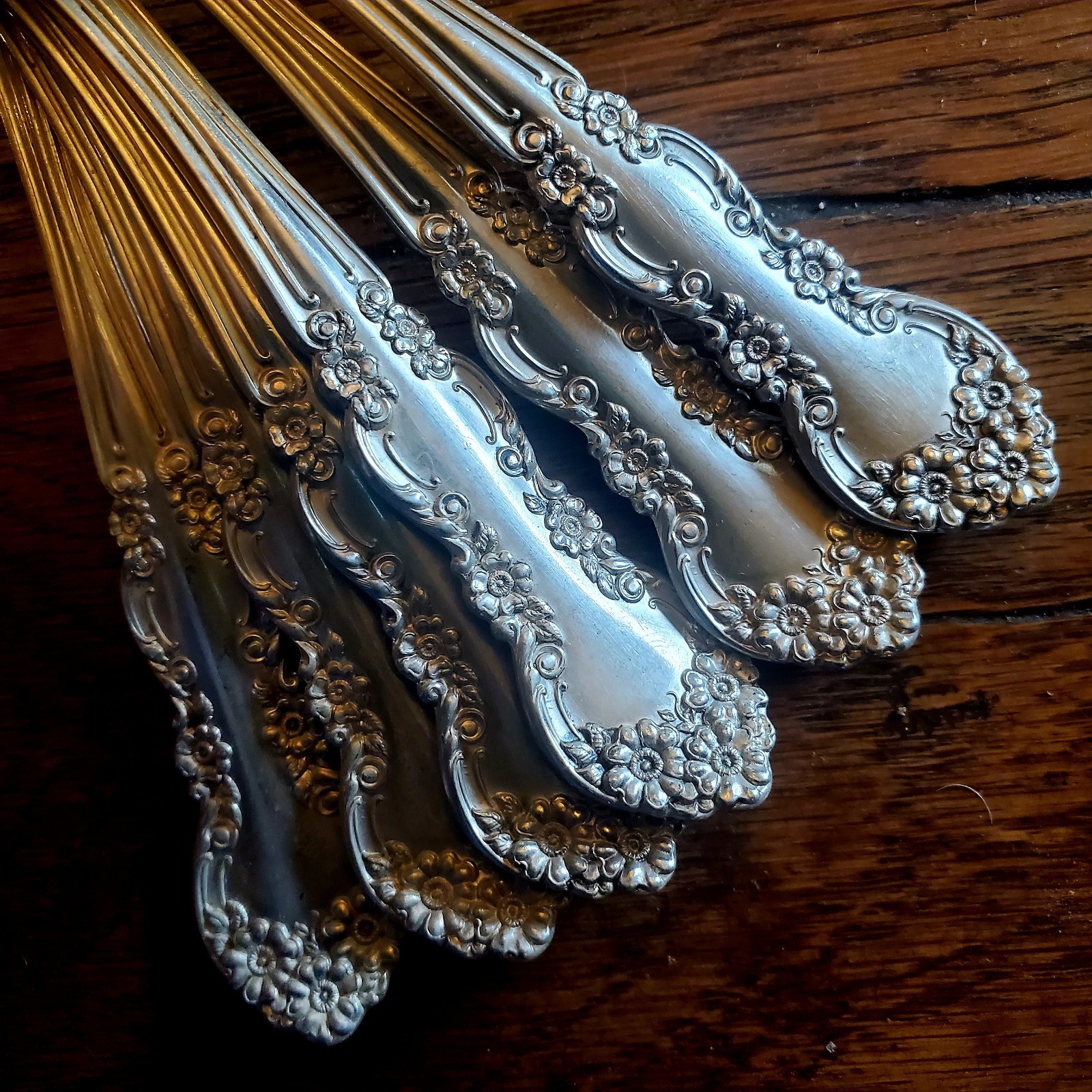 1908 ANTIQUE Rogers Eagle Star Silverplate 6 COFFEE spoons · IN BOX