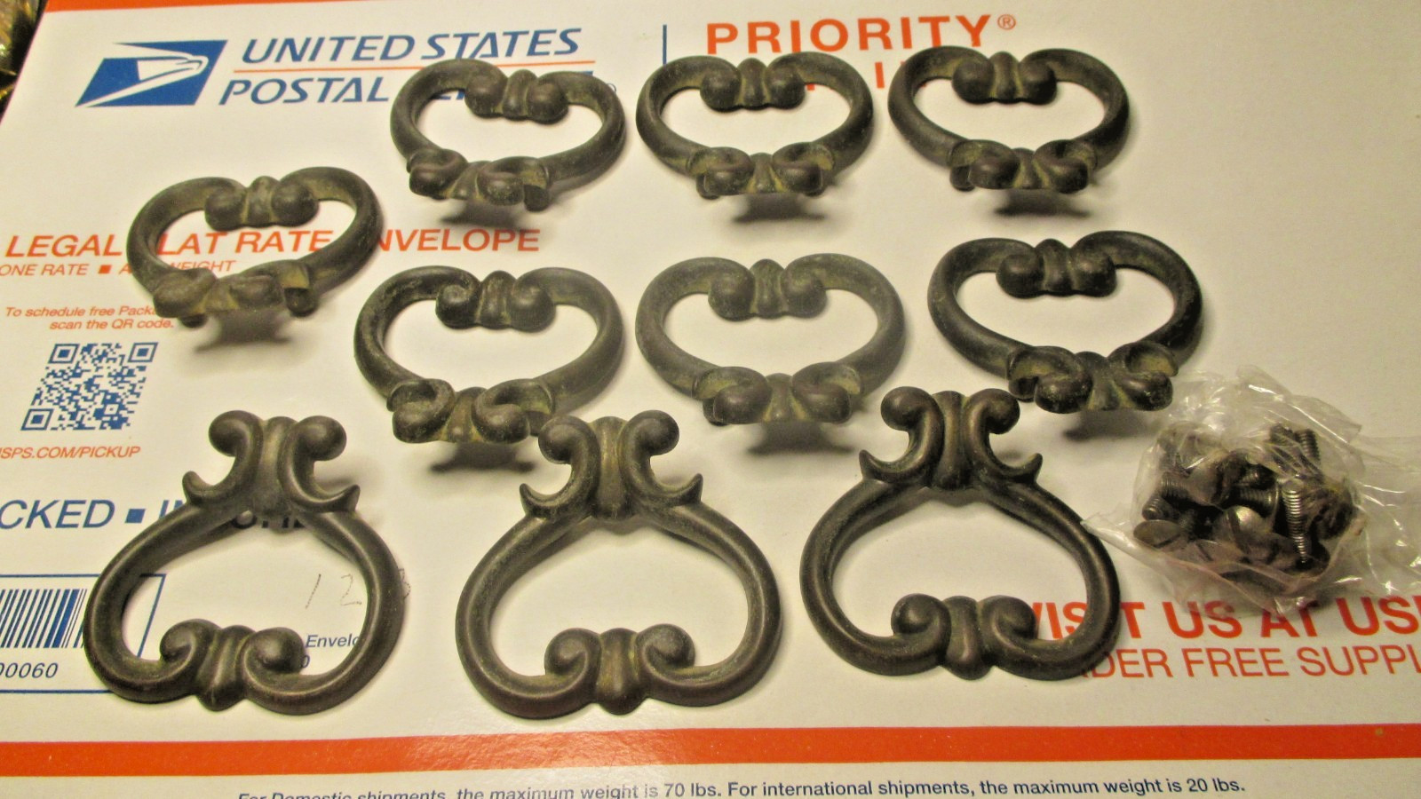 10 Mediterranean Moroccan, Moorish Design Drawer Pull brass Handles bx2