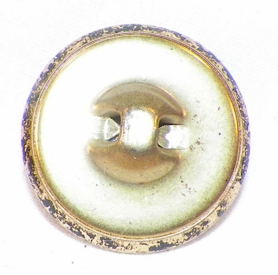 Mirror Back Brass Button Sun Rays Self Shank Vintage #35
