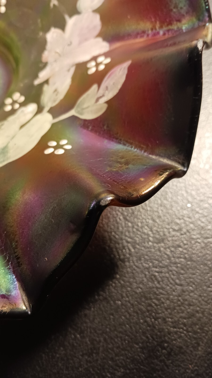 Antique Bohemian Glass Bowl Rindskopf Pepita Iridescent Art Nouveau