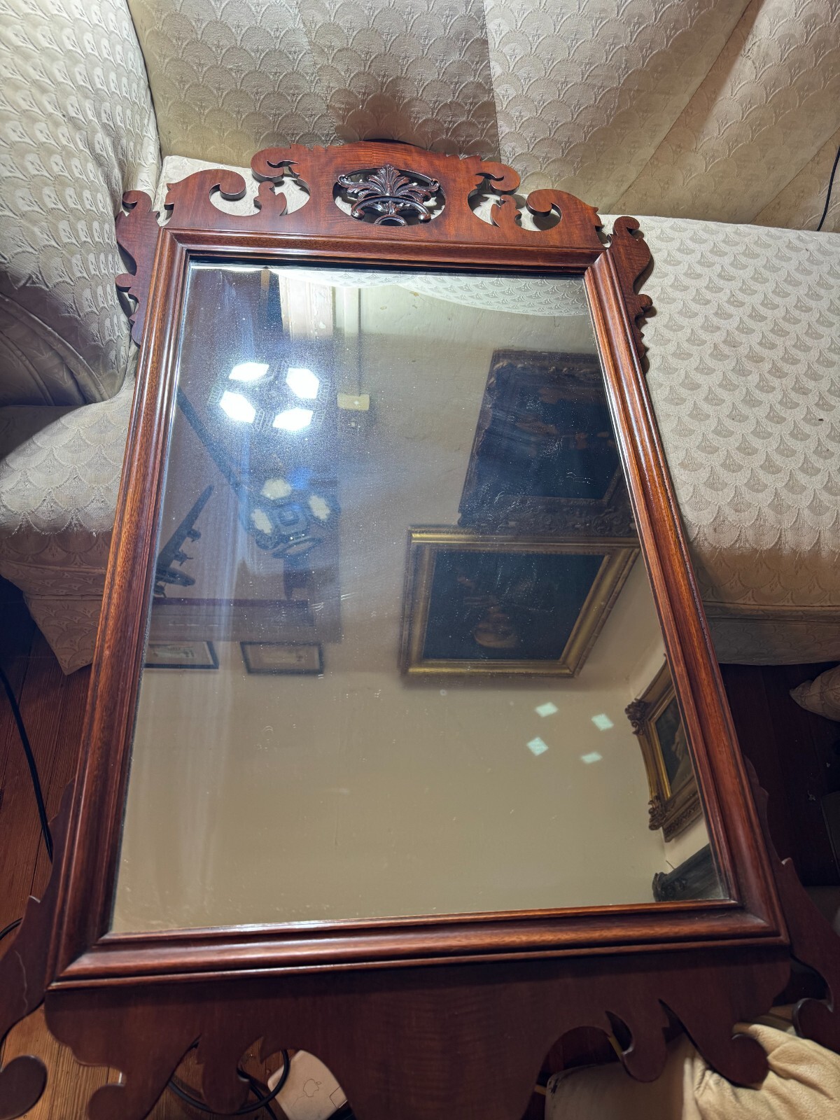 Vintage Kindel Oxford Chippendale Mahogany Mirror – 27.0″ Wide x 45.0″ Tall