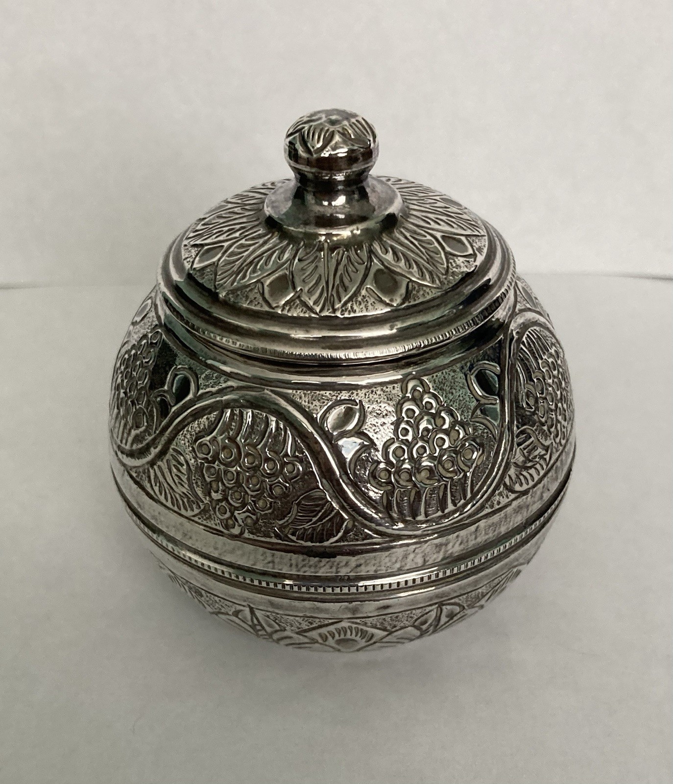 Antique Silver Salt Pot / Spice Jar