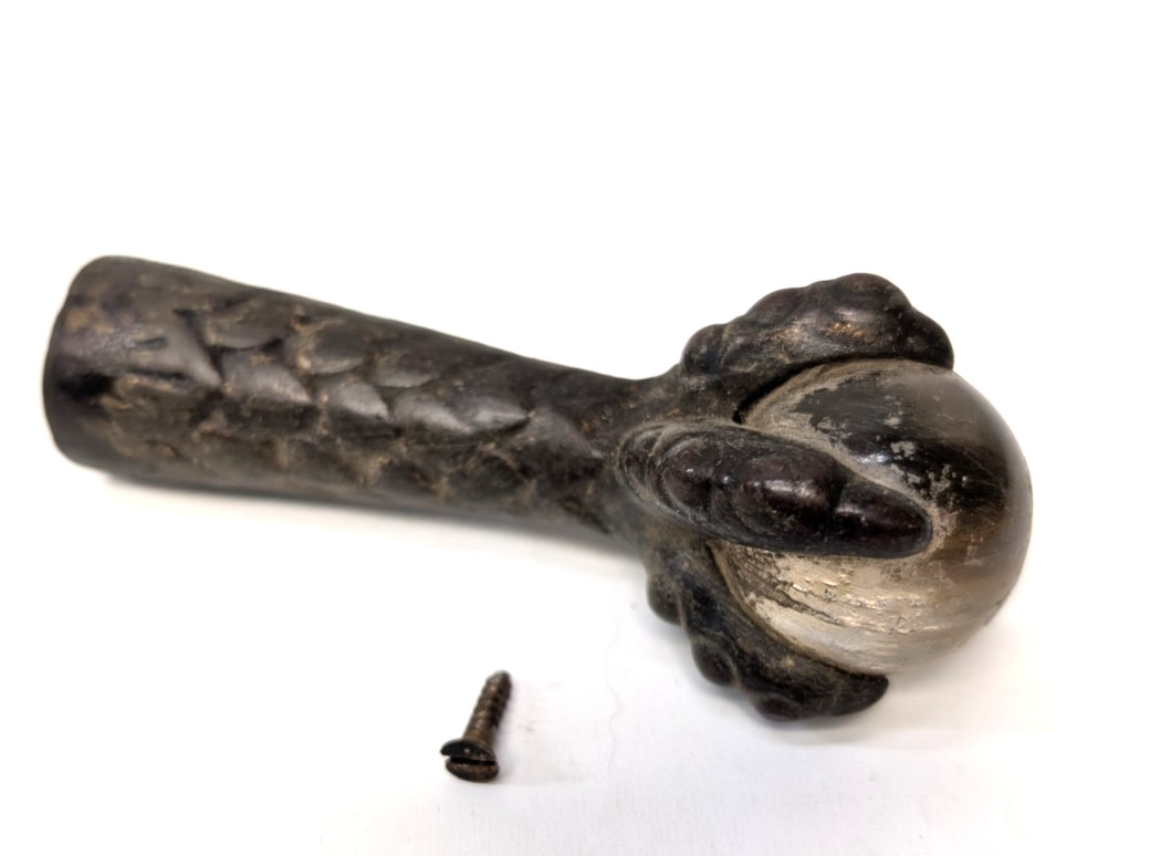 Antique Cast Iron Glass Ball Claw Talon Feet Furniture Replacement 1 1/4″ x 4″