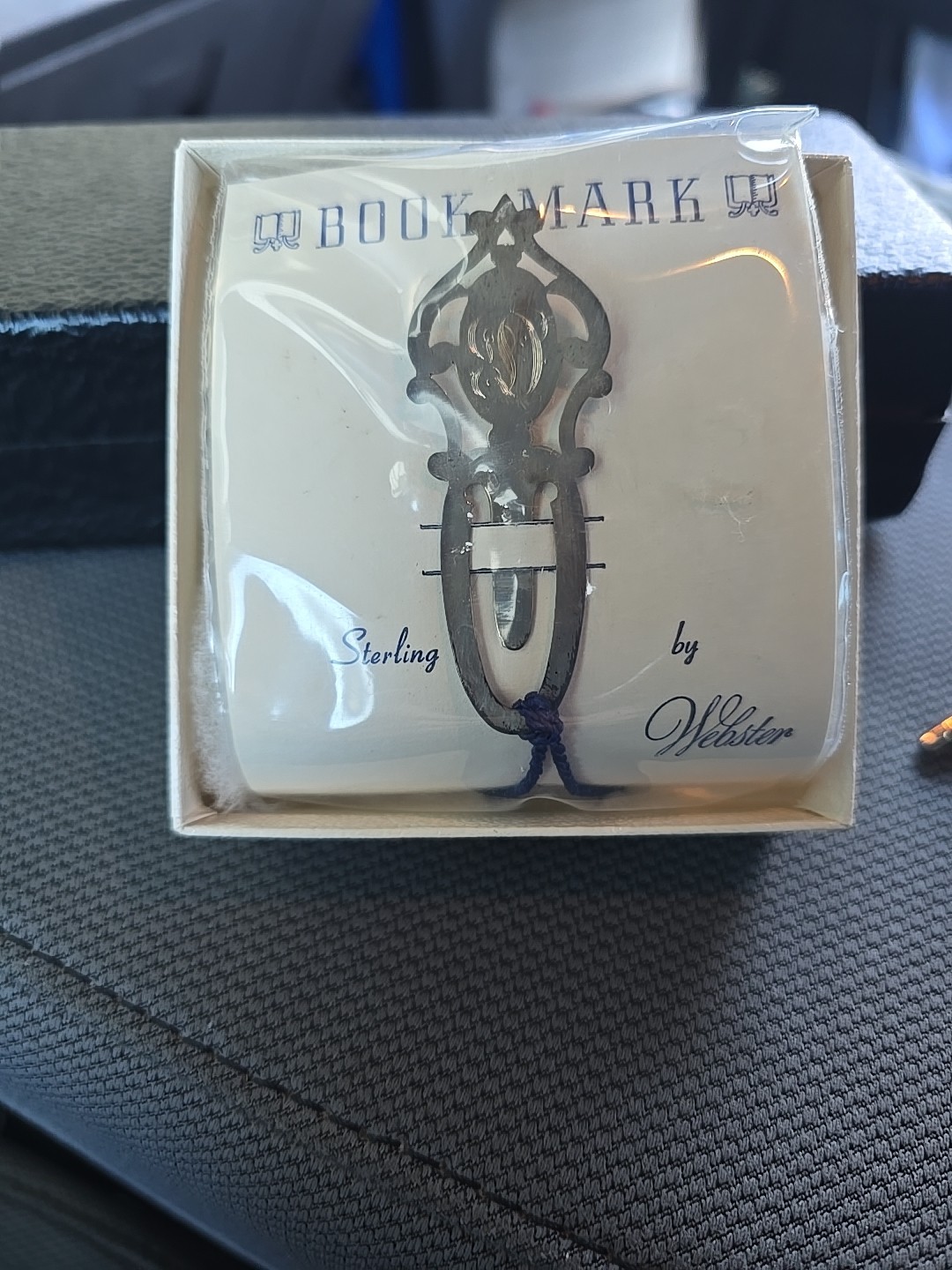 WEBSTER STERLING SILVER BOOKMARK CLIP PAGE MARK Webster Co. Monogram