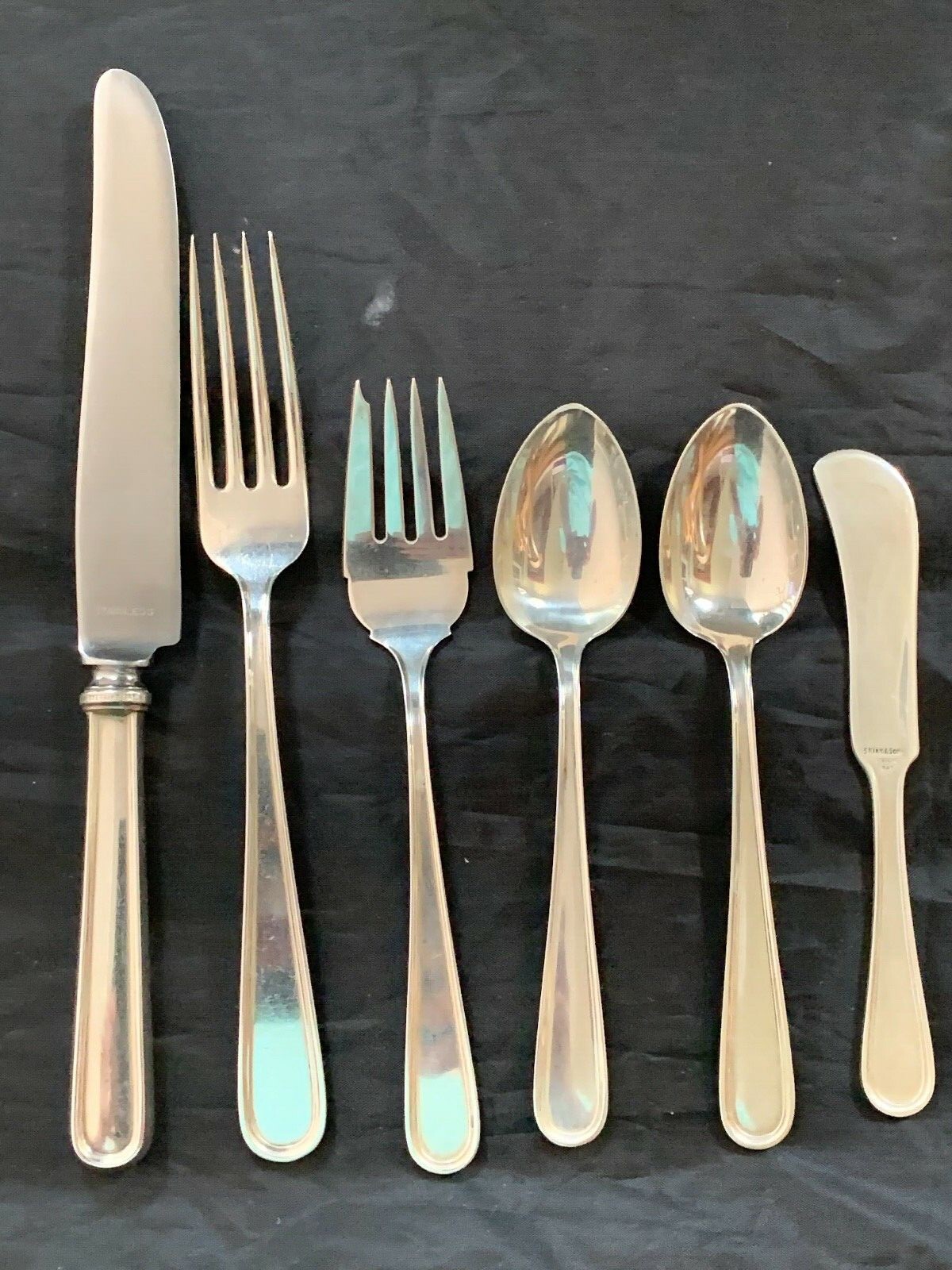 KIRK CALVERT STERLING SILVER SET FOR 6 WITH SERVERS NOT MONOGRAMMED MORE AV.