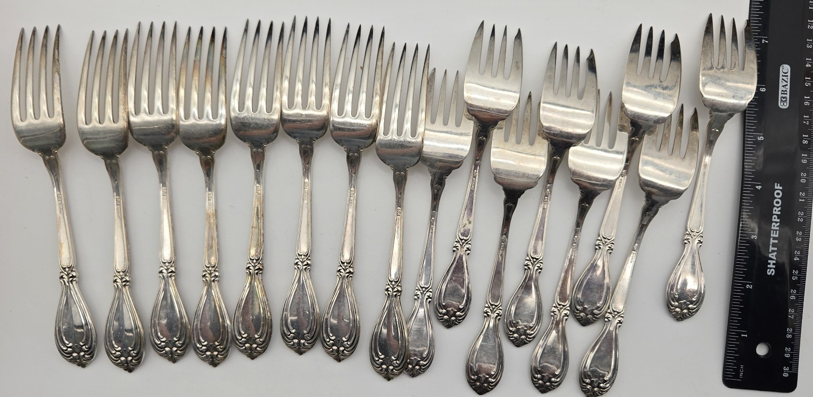 Antique 1905 Frank M Whiting Victoria-Florence Sterling Silverware Service for 8