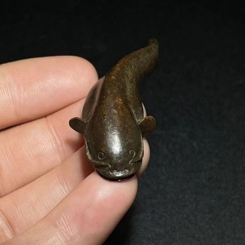 Copper Catfish Tea Pet Handmade Japanese Creative Tea Table Decor Accessory