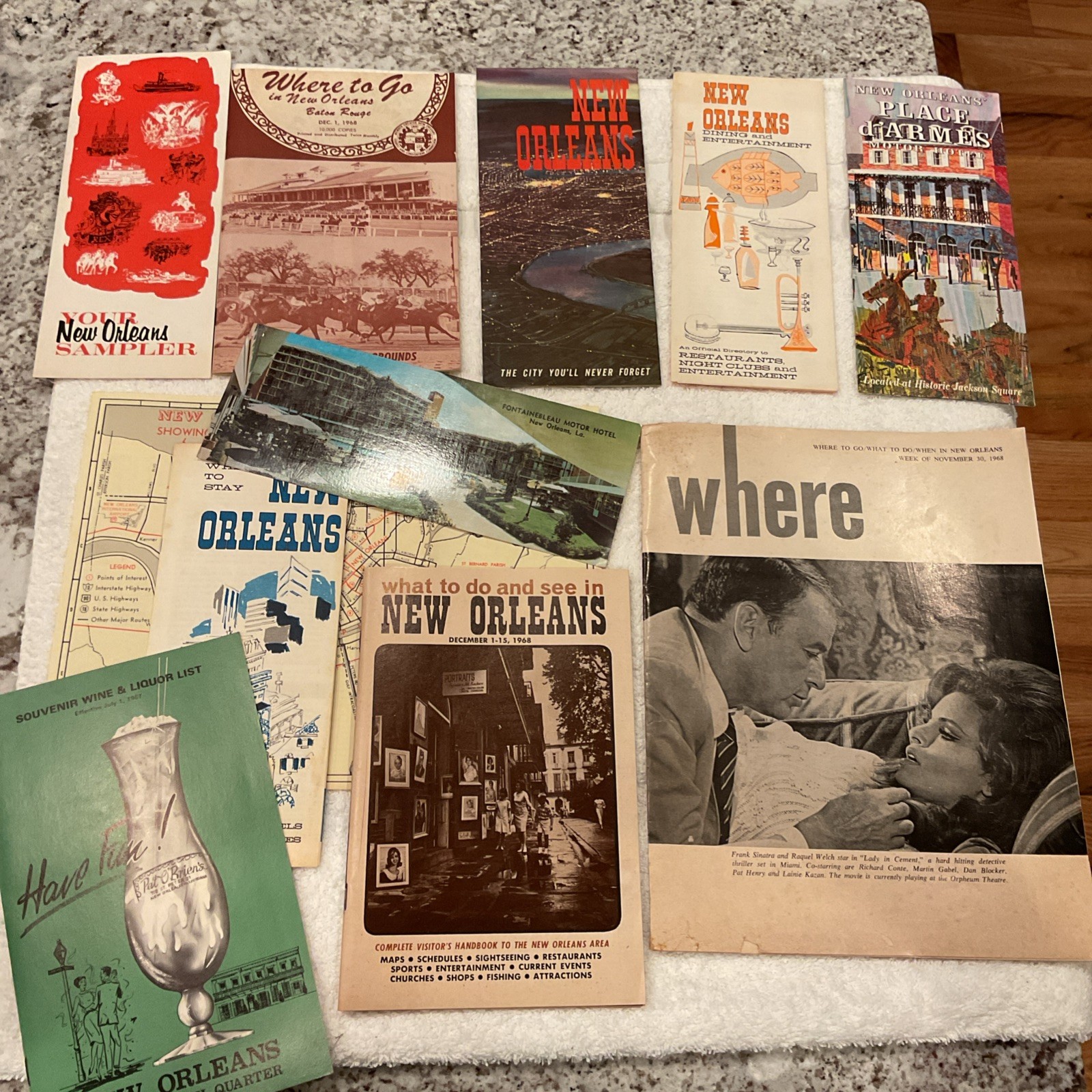 Vintage New Orleans Travel Lot 1960s French Quarter Pat OBrien Map Menu Postcard