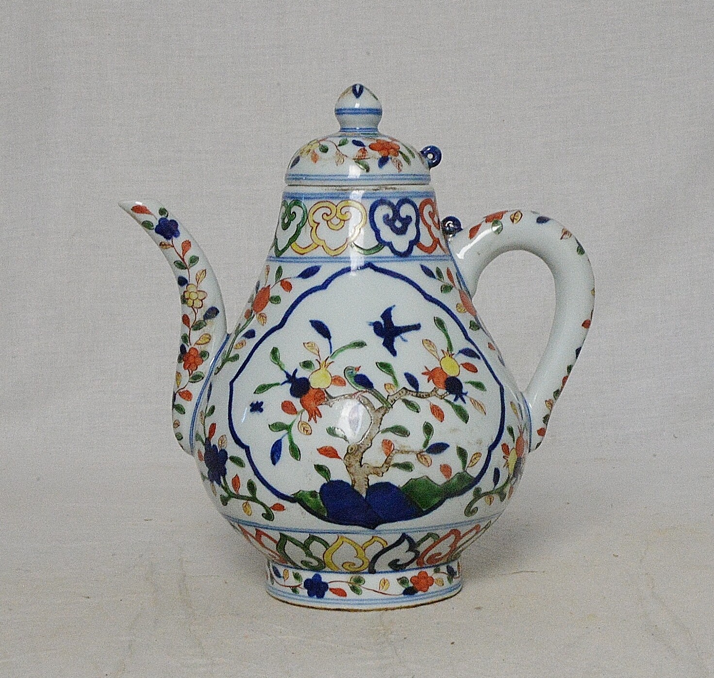 Chinese Dou-Cai Porcelain Teapot With Mark M3797