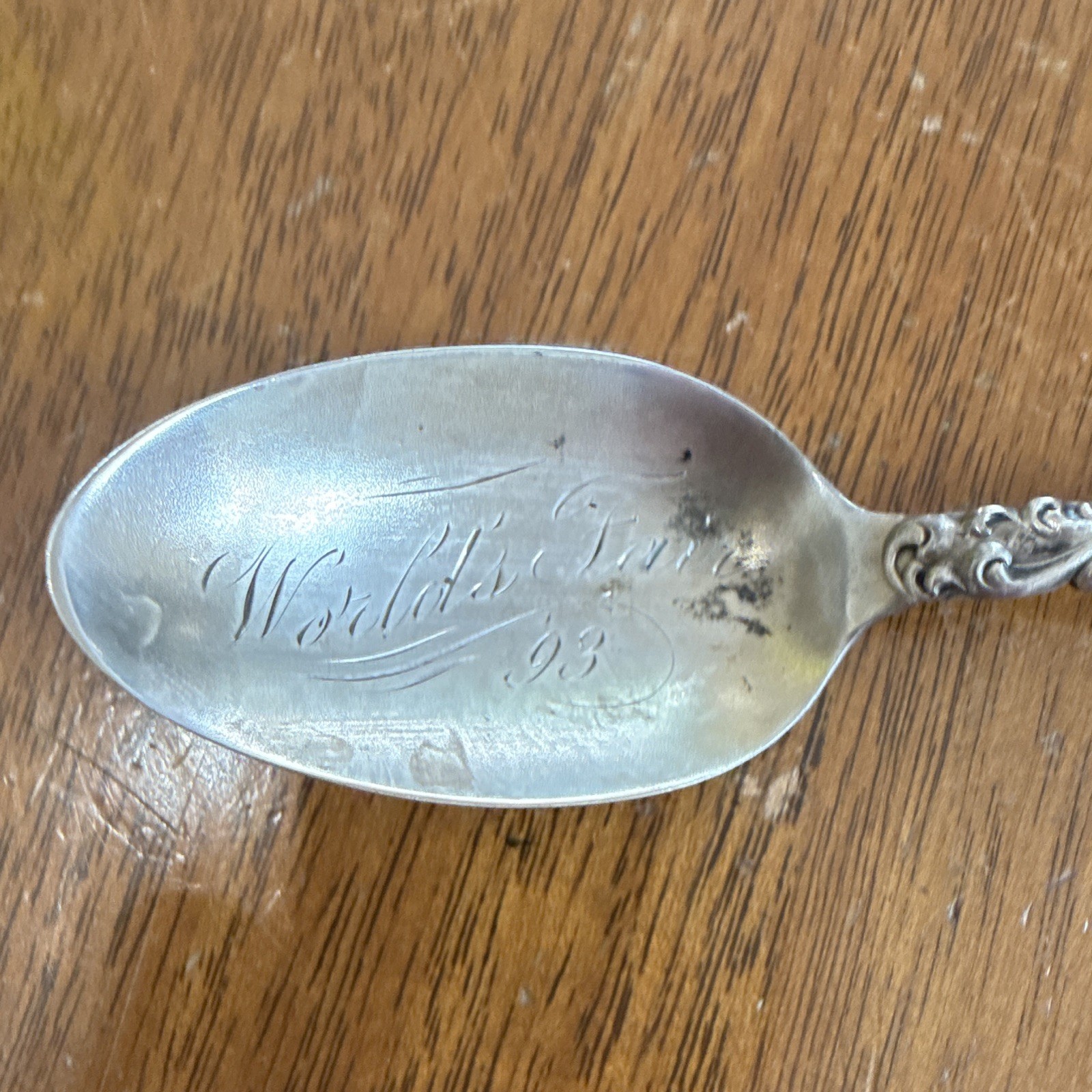 Whiting Louis XV Sterling Silver Spoon (.925), Monogram/Engraved, 1850-1899