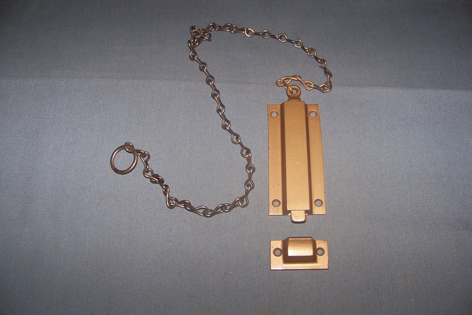 Vintage, Unused, Spring Loaded, Chain Door Bolt – See Description