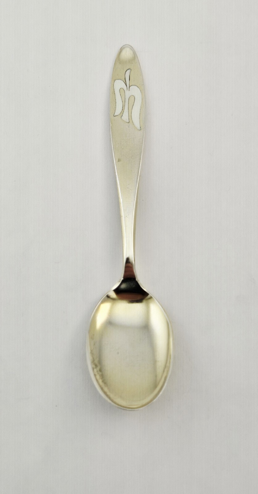 VTG TH Marthinsen Norway Sterling Silver 925 Enamel Dove Demitasse Spoon 9g